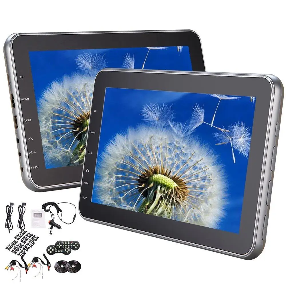 

2x 10.1" Headrest Monitor DVD Player, EinCar Ultra-thin 1024600 TFT LCD Screen with Digital Button, HDMI USB SD Port, Headrest D