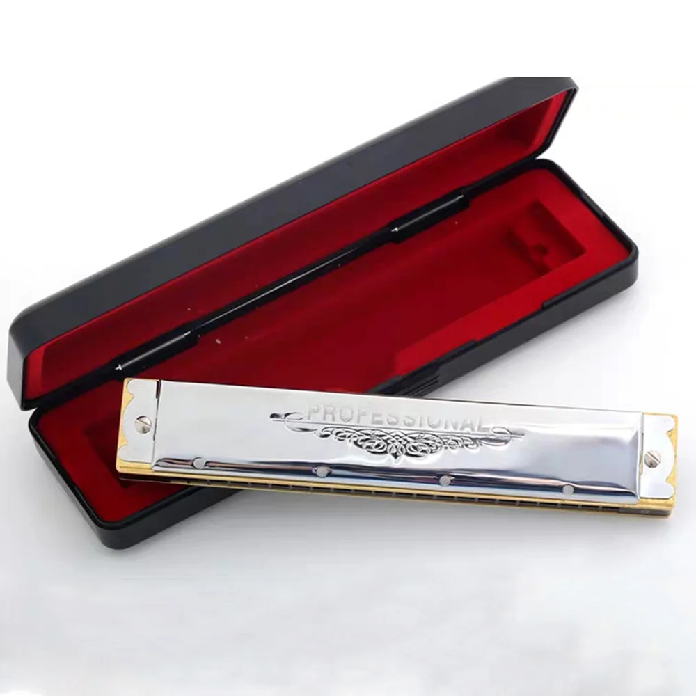 

Miwha Tremolo Harmonica 22 Holes Mouth Organ harp Instrumento Key C ABS Comb Chrome-plated Copper Board Musical Instruments 2200