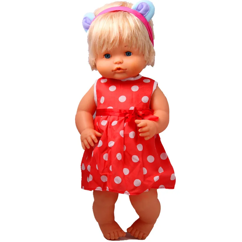 Одежда для кукол 41 см Nenuco Doll y su Hermanita ярко красное модное платье в горошек куклы 16