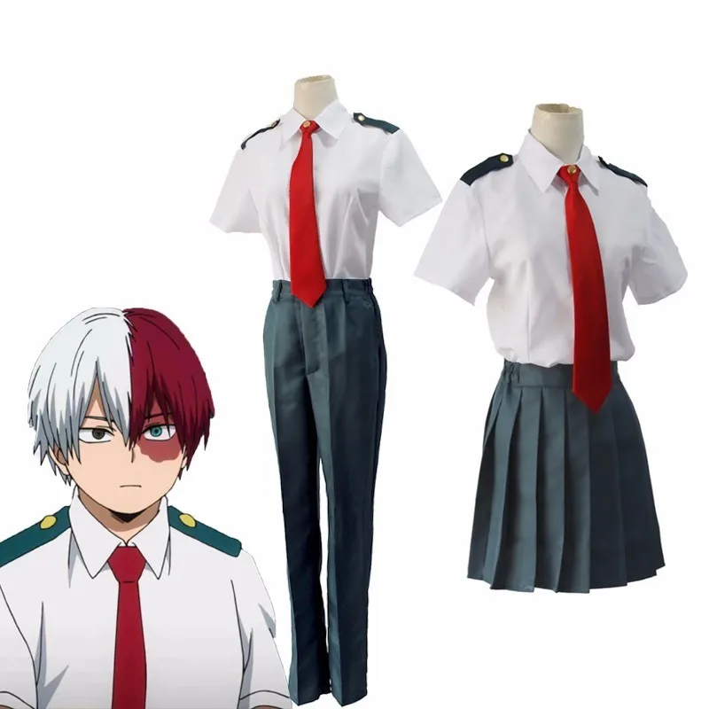 Маскарадный костюм из мультфильма «Мой герой»; Boku No Hero Academy Midoriya Izuku OCHACO URARAKA Todoroki Shoto; летняя рубашка; школьная форма