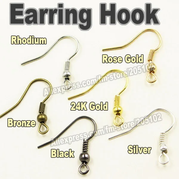 150 шт./лот, металлические серьги с крючком, серебряные, золотые, бронзовые, черные крючки для ушей, 18 мм, с бусинами, подвески, самодельные ювелирные изделия, детали, аксессуары