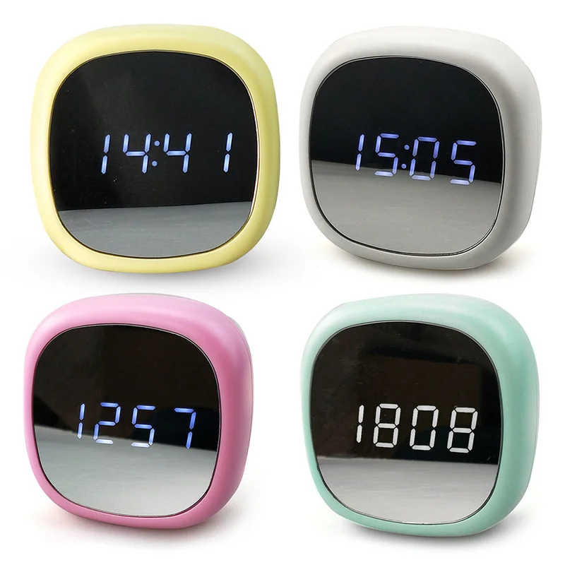 

Creative Mirror Clock Multi-Function Alarm Clock LED Makeup Mirror Electronic Clock Dual-Use Power Supply Mirror Clock