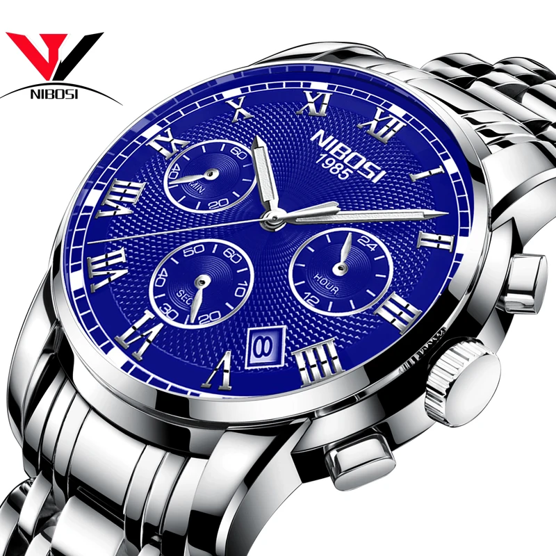 

NIBOSI Top Brand Luxury Men's Watch Sports And Leisure Quartz Men's Watch Military Waterproof Watch Relogio Masculino Stainless