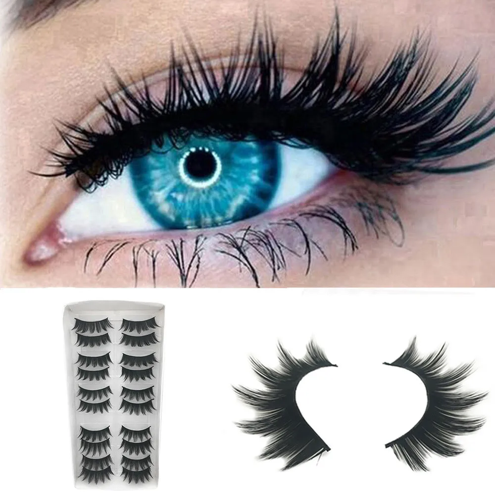 

Moda estilo natural 10Pair Luxury 3D False Lashes Fluffy Strip Eyelashes Long Natural Party Накладне ресниц zsmw