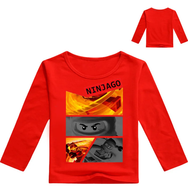 Boys Clothing Ninja Ninjago Cartoon Kids Long Sleeves T-shirt Movie Print T shirt Tees Boy Girls children Tops Kid Costume - Цвет: color at picture