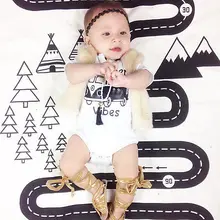 Cotton Newborn Baby Girl Boy Clothes Cartoon Bus Bodysuit Jumpsuit Playsuit Outfits