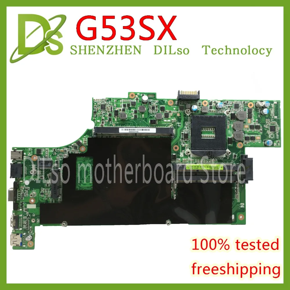 Goedkoop KEFU G53SX Voor ASUS G53S G53SW VX7 VX7S moederbord 4 slots RAM laptop moederbord REV2.0 Test werk 100%