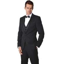 Индивидуальный мужской костюм для свадьбы, Лучший мужской костюм жениха, деловой костюм с отворотом, пальто+ брюки+ жилет, галстук