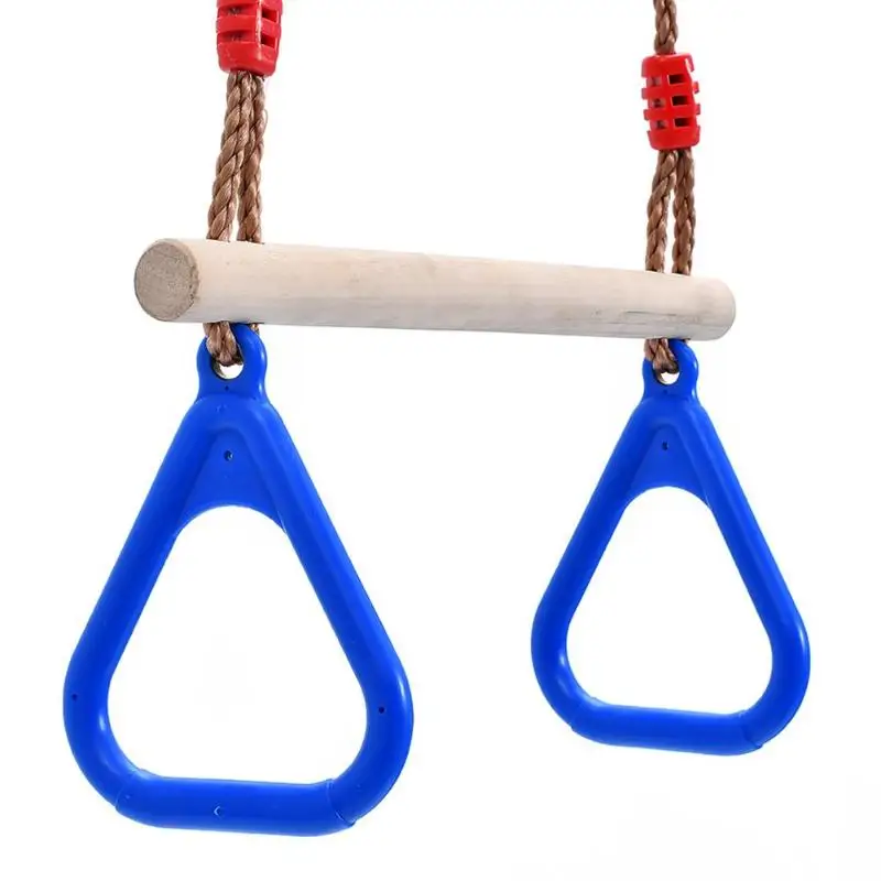Деревянные ручные кольца качели игрушки открытый подарок спорт фитнес Детские принадлежности - Цвет: Синий