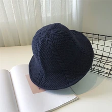Лидер продаж осень-зима Теплый Твист сладкий керлинг Вязание Женская Солнцезащитная шляпа Повседневное Модные Простые ведро женский складной Твердые крышки