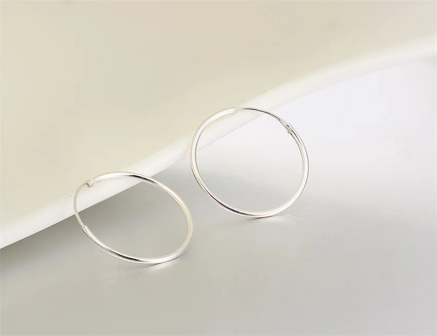 6 размер Настоящее серебро 925 проба круглые круги маленькие бесконечные серьги-кольца для женщин для маленьких девочек дети пирсинг украшения для тела подарки