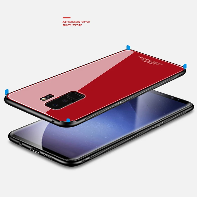 Чехол из закаленного стекла RZP для Samsung Galaxy S 8 9 NOTE задняя крышка Жесткий Бампер S8 S9