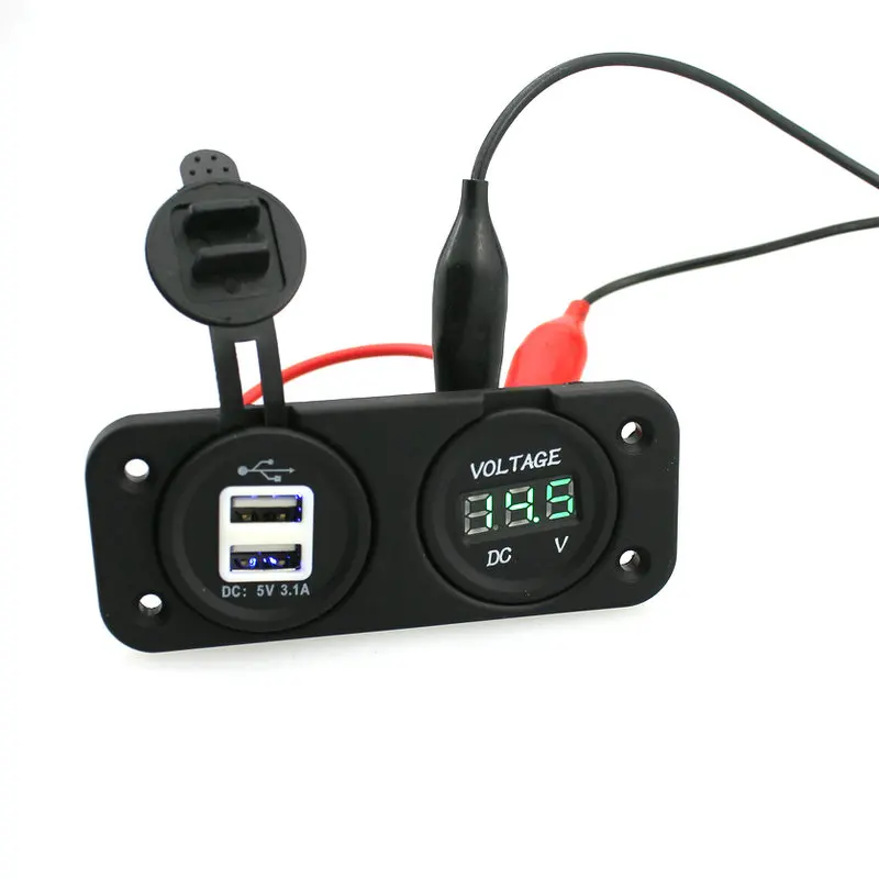 IZTOSS 5 v 3.1A двойной USB порт зарядного устройства с голубой светло-зеленой Зажигалка со светодиодом вольтметр гнездо для мотоцикла автомобиля с