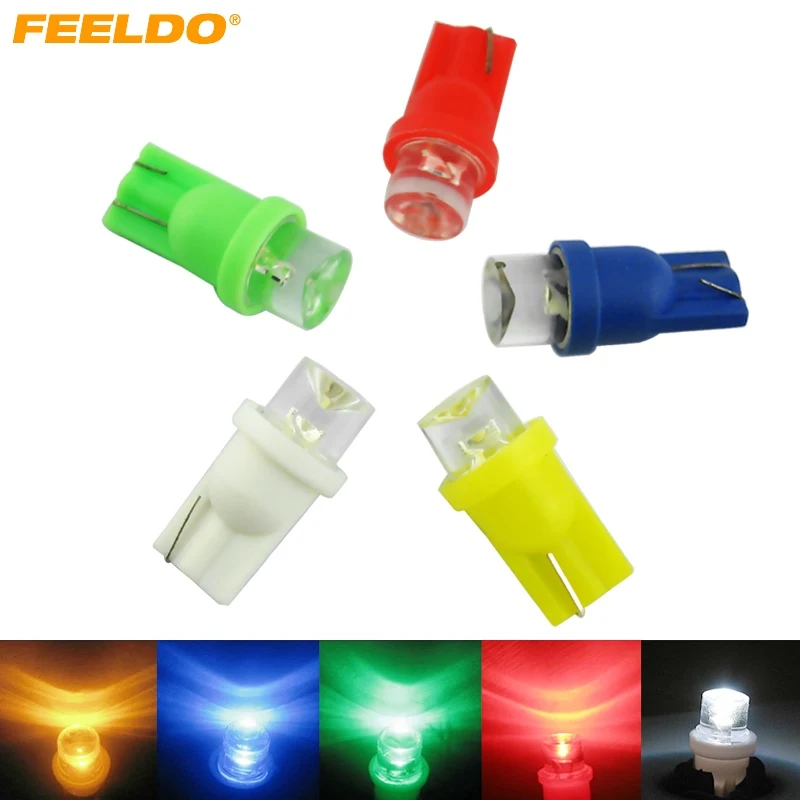 1Pc Auto Car 5 Color T10 194 168 1 LED Concave LED Wedge Base Dashboard LED
