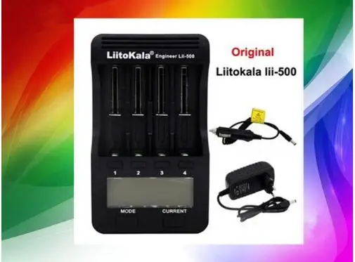 Liitokala lii500 lcd 3,7 V/1,2 V AA/AAA18650/26650/16340 зарядное устройство с экраном+ 12V2A адаптер lii-500 5V1A 18650 зарядка