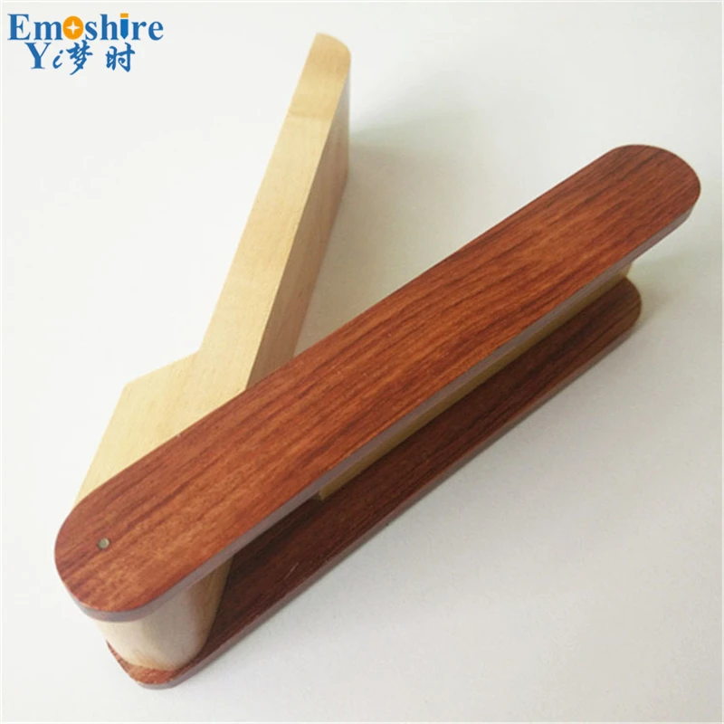 Emoshire Factory Outlet Wooden Pen Holder Wood Cloth Folding Redwood Pen Holder Pen Box Customized (1)