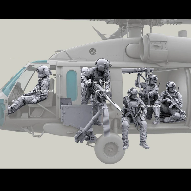 1/35 смолы солдат вертолет набор экипажа, включая пулемет 405