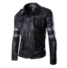 Novos Revestimentos Da Motocicleta Dos Homens Do Vintage Retro de Couro PU à prova de Vento Jaqueta de Couro Biker Falso Clássico Magro Ocasional Jaqueta Moto