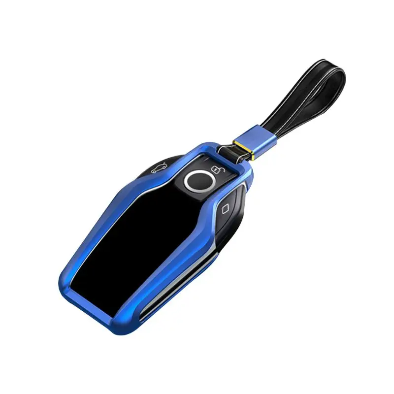Safekey Автомобильный ключ чехол для BMW 7 серии I12 730 740 750 760 G11 G12 G20 G30 Led Дисплей Сенсорный экран защиты qyh - Название цвета: Синий