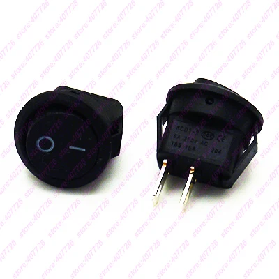5 шт. 15 мм маленькие круглые черные 2-контактный 2-файлы 3A/250V 6A/125V кулисный переключатель качели Мощность переключатель для автомобиля тире игрушки для приборной панели