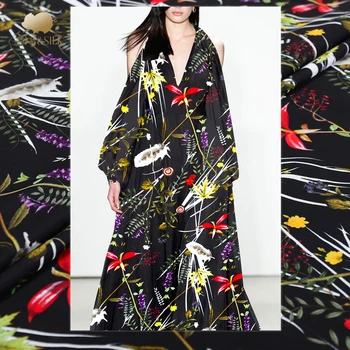 

Digital inkjet silk georgette fabric lightweight breathable scarf dress shirt silk fabric wholesale silk cloth