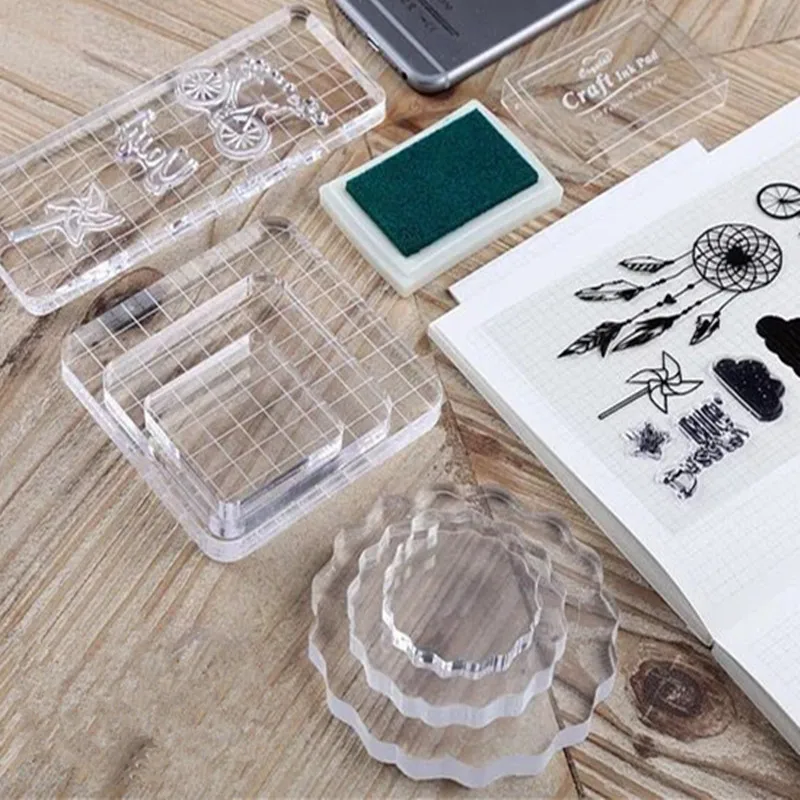 DIY прозрачный блок печати высокой прозрачности, акриловый штамп блок ручка для скрапбукинга прозрачный фотоальбом декоративный