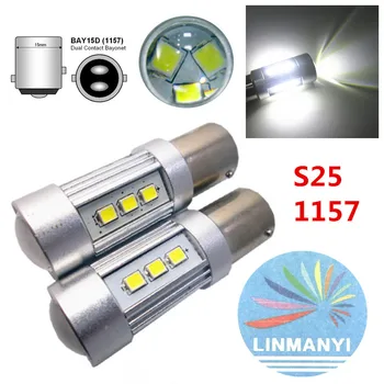 

2PCS * S25 1157 450lm Bright brake light bulb S25 BAY15D 1157 Samsung 2835 15smd 15LED brake light taillight running light bulb