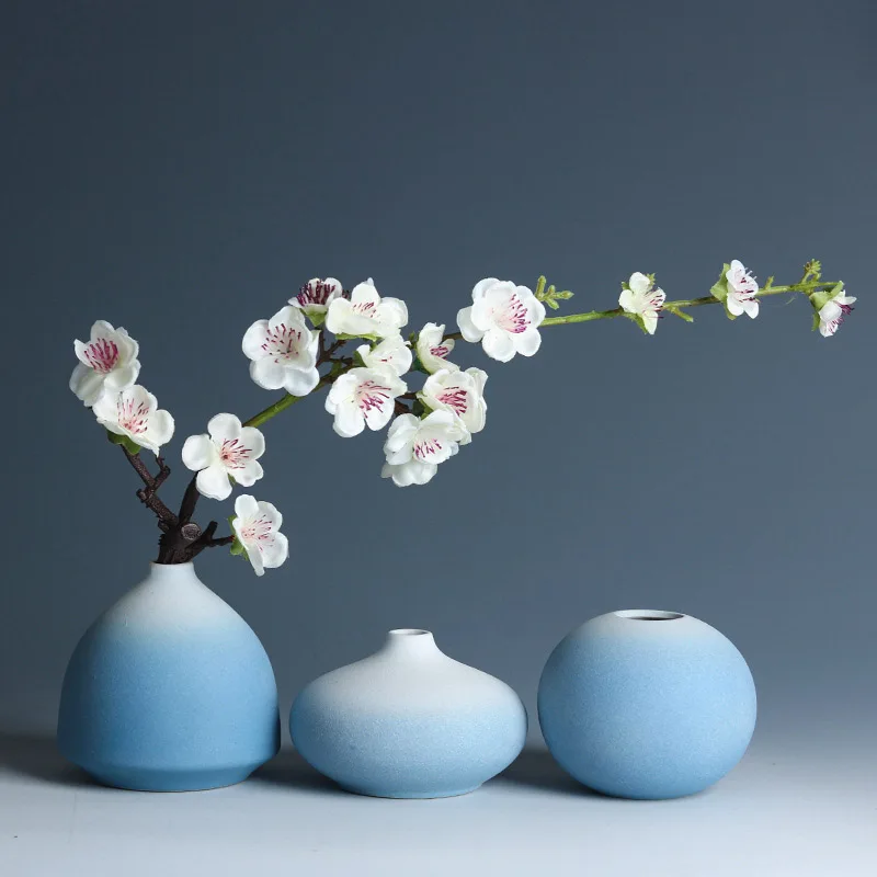 

Quail Gradient Handmade Ceramic Vase, Hydroponics Plant,Wedding Table Decoration，Relocation Gift