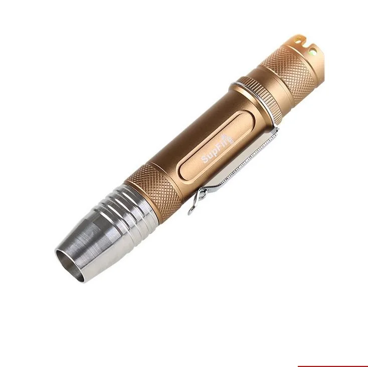 

SupFire S6 Professional Identify Jade LED Lanterna Torch 18650 Battery Yellow Lighting penlight Mini CREE Q5 LED Flashlight