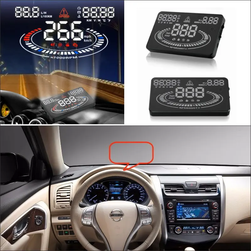 

Car HUD Head Up Display For Nissan Teana / Maxima / Murano 2015 2016 Refkecting Windshield Screen Saft Driving Screen Projector