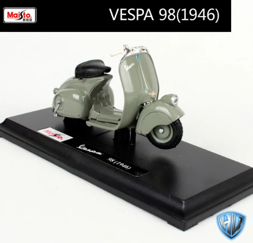 1:18 PIAGGIO Vespa Alloy Motorcycle Diecast Model Toy For Kids Birthday Gift Toys Collection Original Box 8