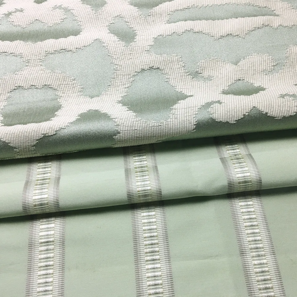 

Contemporary Light Green Ikat Design Stripe Jacquard Woven Sofa Armchair Cushion Upholsery Fabrics 140 cm Width Sell by Meters
