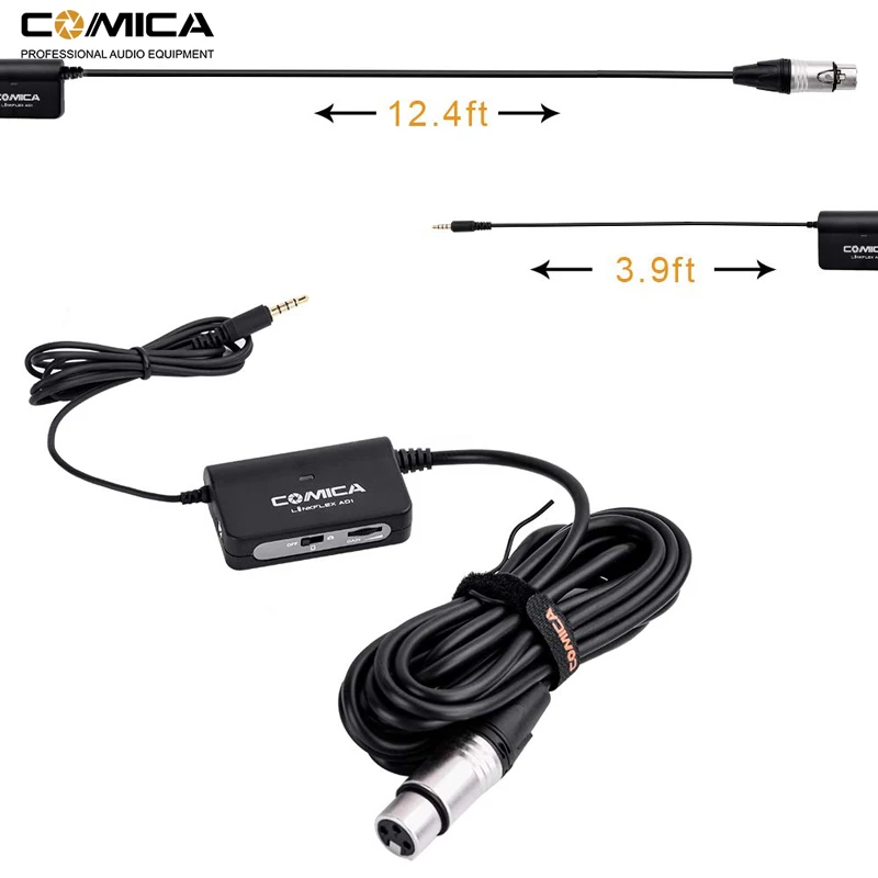 Comica AD1 микрофон для DSLR камер Видеокамеры смартфоны телефон Preamp XLR до 3,5 мм аудио адаптер xlr к TRS/TRRS адаптер