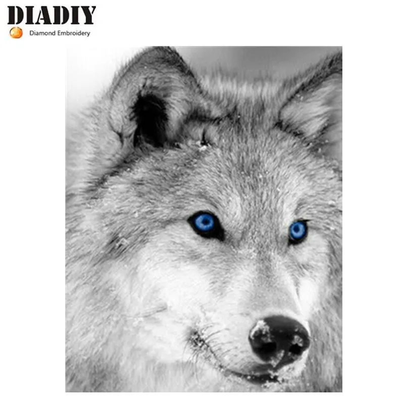 5D Round diamond painting animal pattern diy cross stitch wolf Home Decor embroidery mosaic | Дом и сад