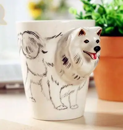 Креативная кружка с 3d рисунком животных керамическая кофейная чашка пивная
