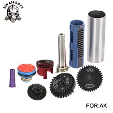 SINAIRSOFT 13:1 Gear Nozzle Cylinder Spring Guide Piston Kit Fit Airsoft AK M4 M16 MP5 G36 For Paintball Hunting Accessories tactifans solid cylinder tune up kit piston head nozzle cylinder head inner for ak series airsoft aeg hunting paintball