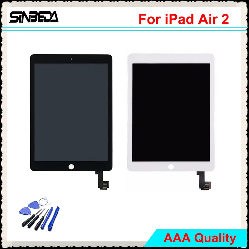 

Sinbeda AAAAA LCD For iPad Air 2 A1567 A1566 LCD Screen Display+Touch Screen Digitizer Assembly Replacement Parts For iPad 6