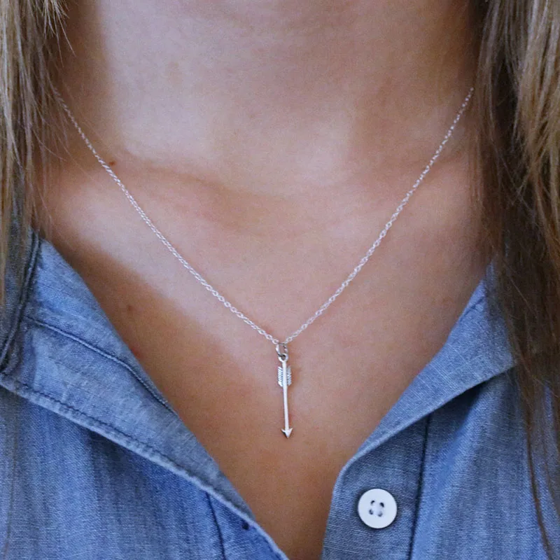 

Silver Vertical Arrow Necklace -Arrow Jewelry -Boho Style
