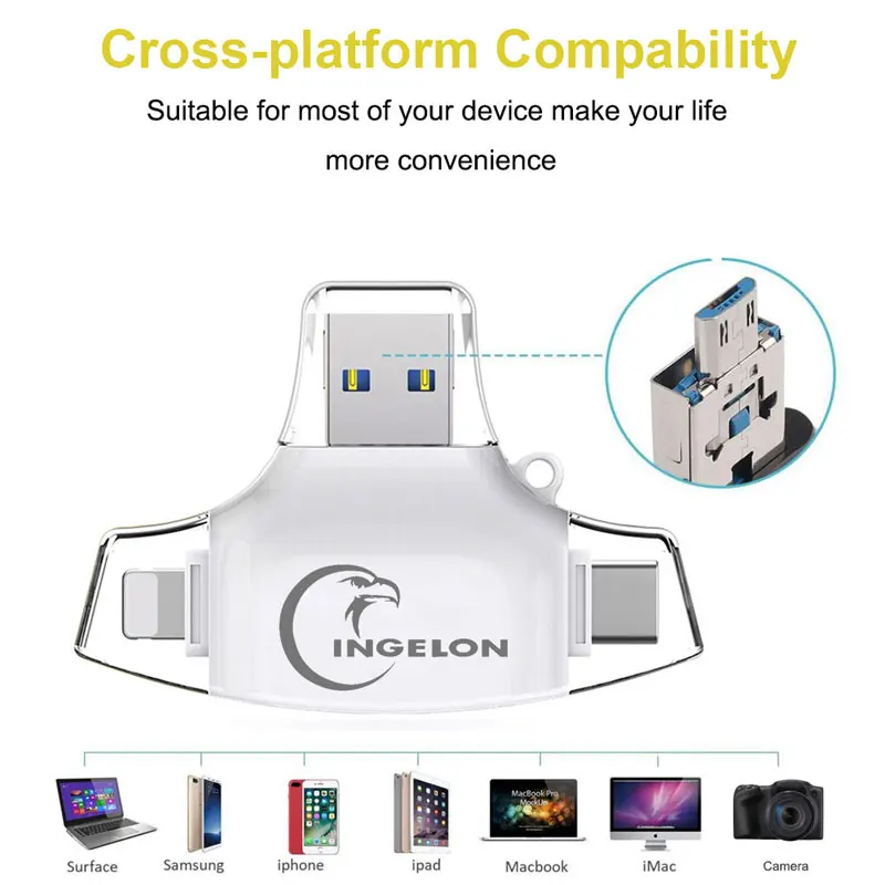 SD Card Reader Laptop Accessories microSD Cardreader 4 in 1 Adapter for Computer Memory Card Smart USB C Adaptador for iPhone (4)