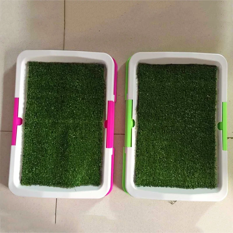

Pet Toliet Training Plastic with Grass Toilet Mat Training Potty Dog Pad Tray Toilet Training Urinary Trainer Mat Pee Pad