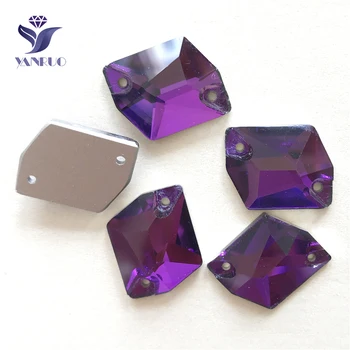 

YANRUO 3265 All Sizes Amethyst Cosmic Flat Back Sewing Rhinestone Crystal Sew On Strass For Clothes Decoration