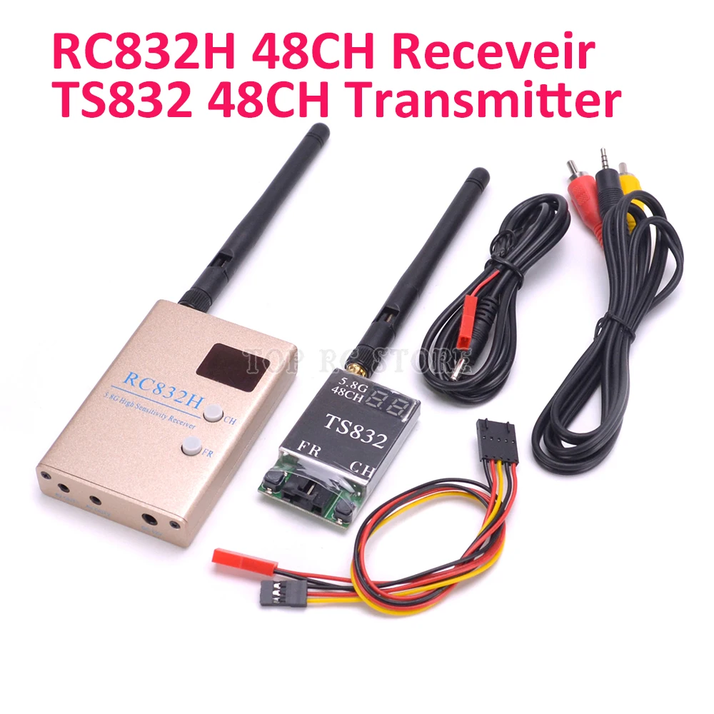 

FPV 5.8Ghz 600mW 48CH Wireless AV A/V transmitter receiver TS832 + RC832 R832 Tx & Rx Set for Drones RC Airplane Quadcopter