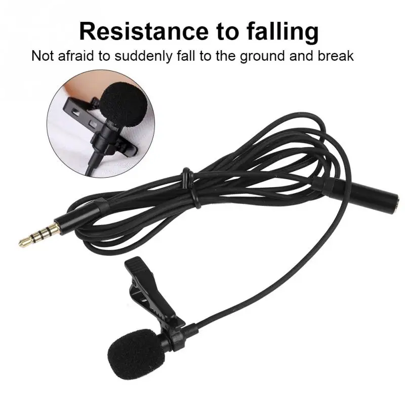 3.5mm Lavalier Clip On Lapel Handsfree Wired Condenser Microphone