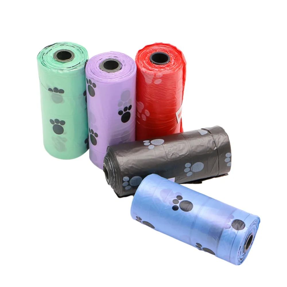 

5roll Multicolor Pet Dog Waste Poop Bag Poo Printing Degradable Clean-up -Y102