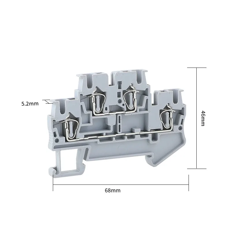 10 шт. Феникс Тип STTB-2.5 24-12 AWG быстрый разъем проводки двухслойный din-рейку модульный Push in клеммные блоки STTB2.5