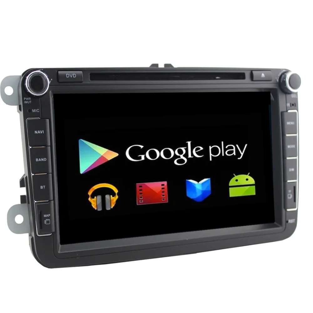  Quad Core 1024*600 Android 4.4 For VW 2din Car DVD GPS Navigation BT Radio Stereo Video Audio Player  