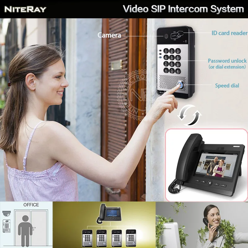 Смарт-SIP безопасности видеодомофоны видео домофон для квартиры разблокировать IP65 из водонепроницаемого материала