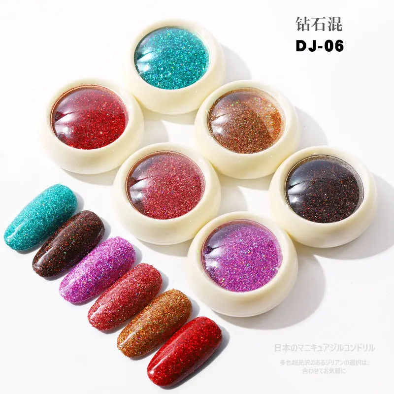 Профессиональная 6 коробка для ногтей Русалка Мерцающая Снежинка блестящие 3D Красочные Блестки углы для ногтей лак для маникюра украшения для ногтей