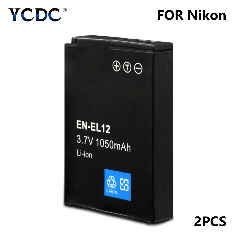 2 шт. EN EL12 RU 1050 мА/ч 3 7 V Цифровой Перезаряжаемые Камера Батарея для Nikon Coolpix S610 S610c S710