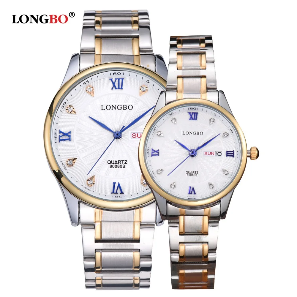 

Longbo 2019 Couple Watch Luxury Brand Stainless Steel Bands Men Women Quartz Wrst Watches Waterproof For Lover Hodinky 80080